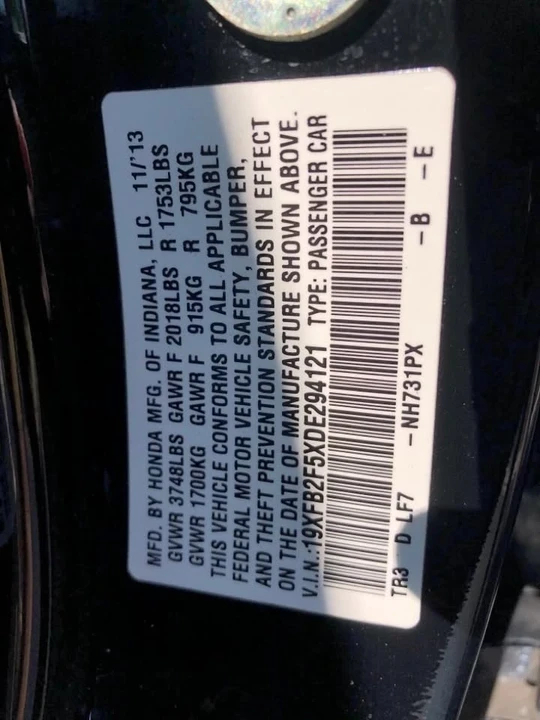 2013 Honda Civic 9th Gen - Image 18 of 19