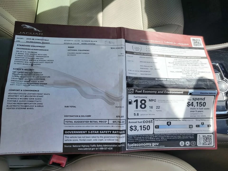 2013 Jaguar X150 XK - Image 18 of 20