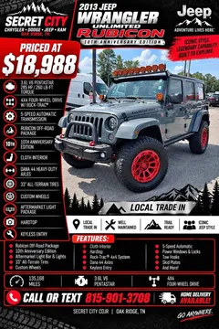2013 Jeep Wrangler Unlimited Rubicon (JK) Sport Utility 4D