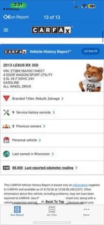 2013 Lexus RX 3rd Gen - Image 12 of 12