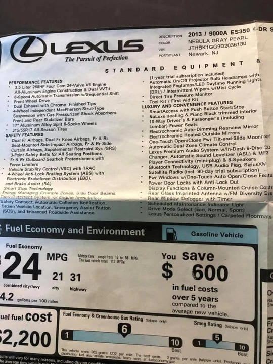 2013 Lexus ES 6th Gen - Image 13 of 19