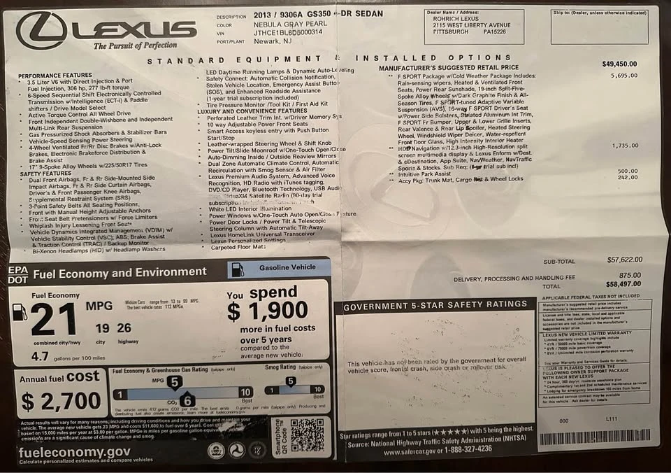 2013 Lexus GS 4th Gen - Image 9 of 11