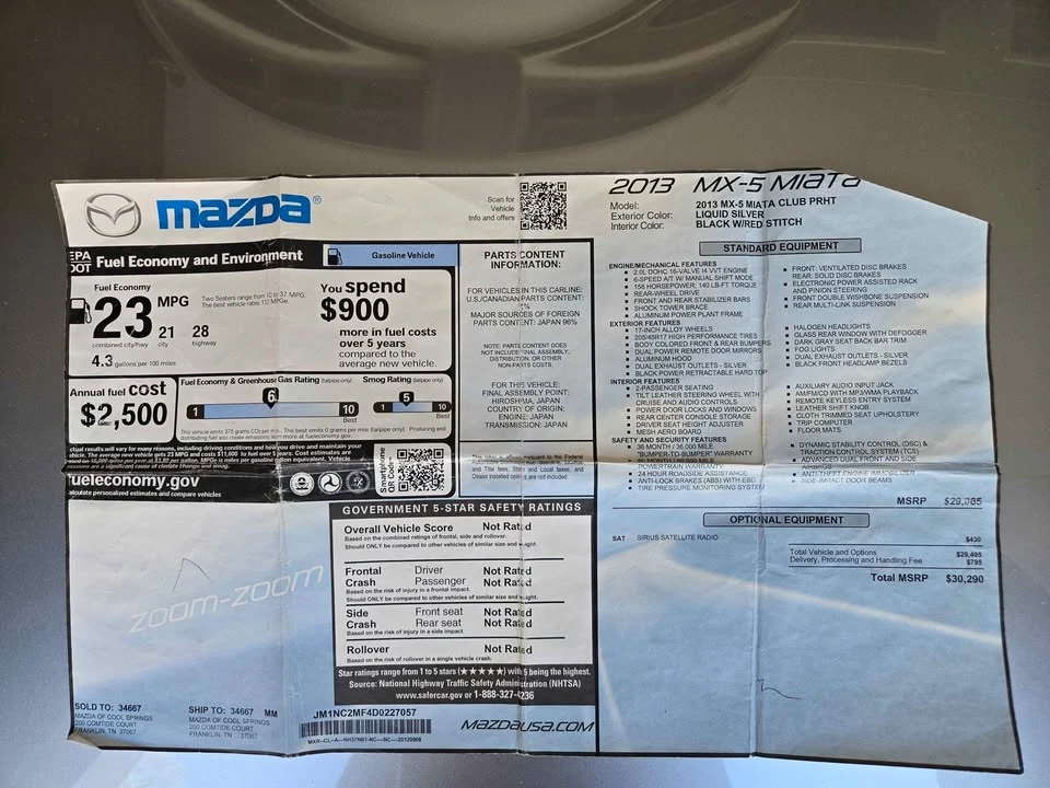 2013 Mazda NC MX-5 Miata - Image 7 of 7