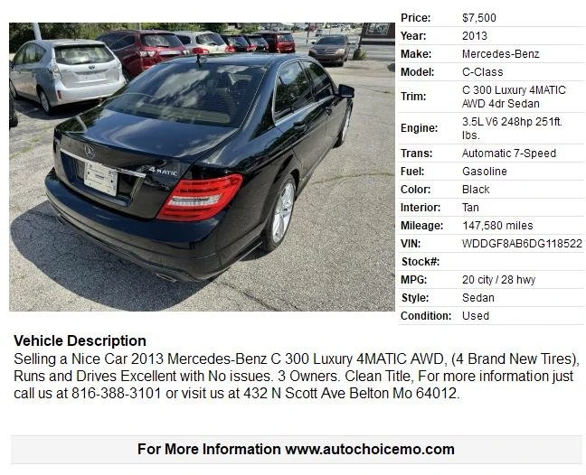 2013 Mercedes-Benz W204 C-Class - Image 2 of 20