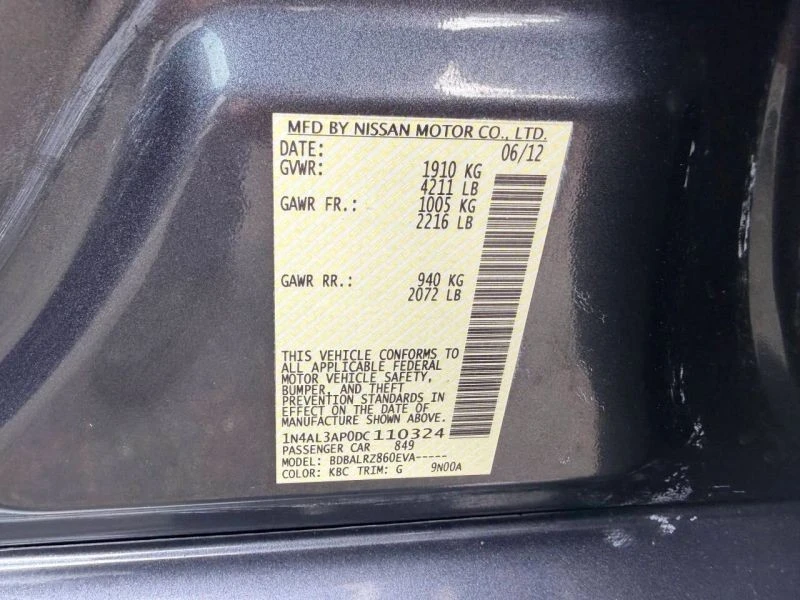 2013 Nissan Altima 5th Gen - Image 3 of 12