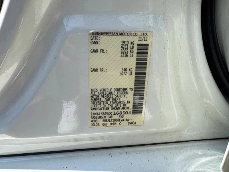 2013 Nissan Altima 5th Gen - Image 12 of 12