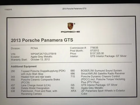 2013 Porsche 970 Panamera GTS - Image 4 of 11