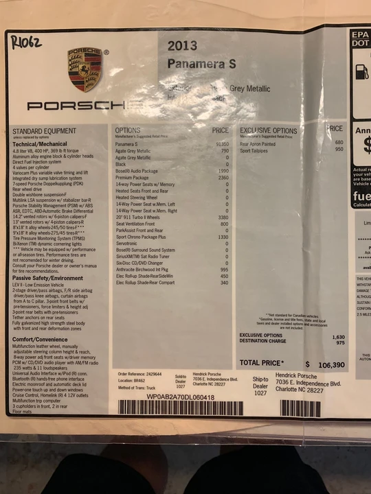 2013 Porsche 970 Panamera S - Image 2 of 17