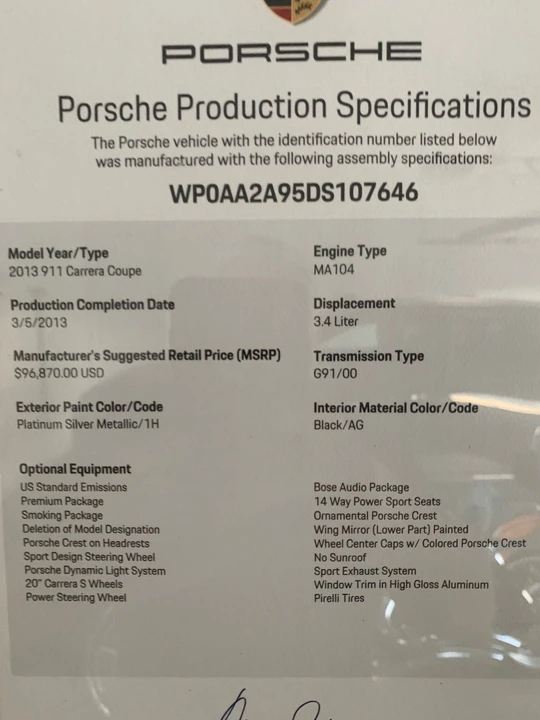 2013 Porsche 991 Carrera - Image 2 of 4
