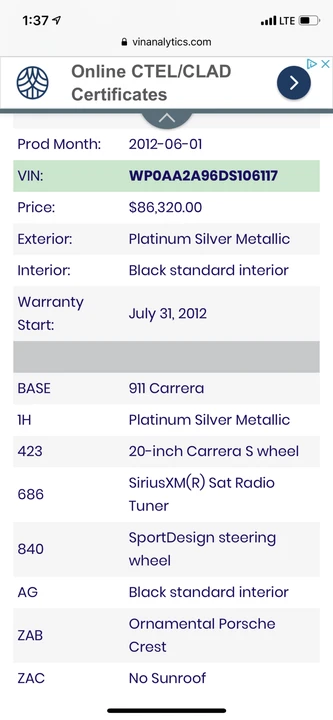 2013 Porsche 991 Carrera - Image 8 of 8