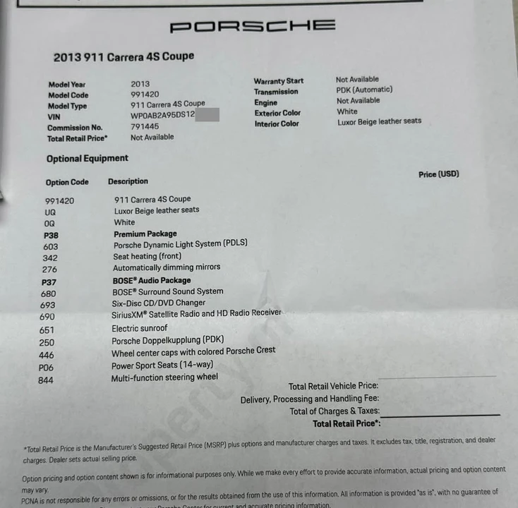 2013 Porsche 991 Carrera 4S - Image 19 of 20