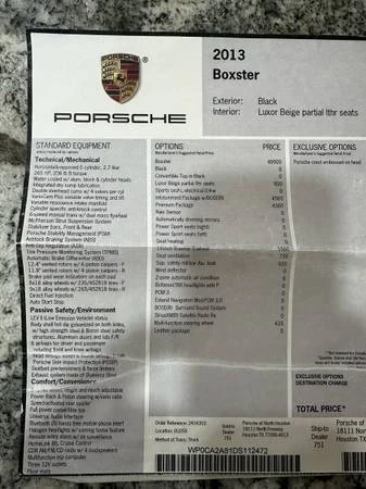 2013 Porsche 981 Boxster - Image 11 of 12