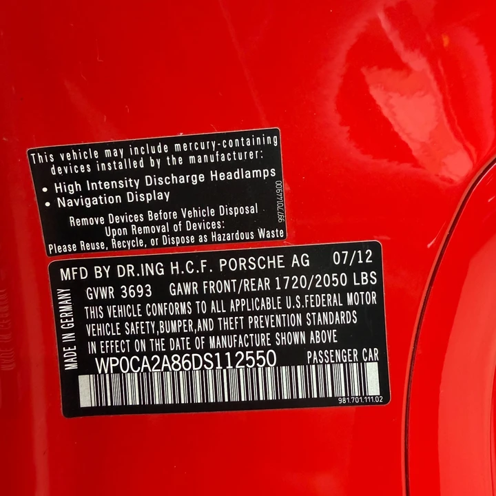 2013 Porsche 981 Boxster - Image 19 of 19