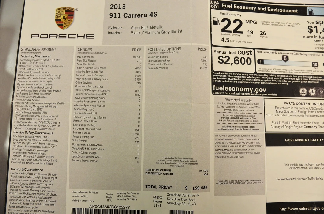 2013 Porsche 991 Carrera 4S - Image 13 of 13