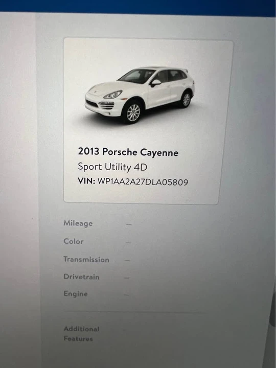 2013 Porsche 958 Cayenne - Image 4 of 4