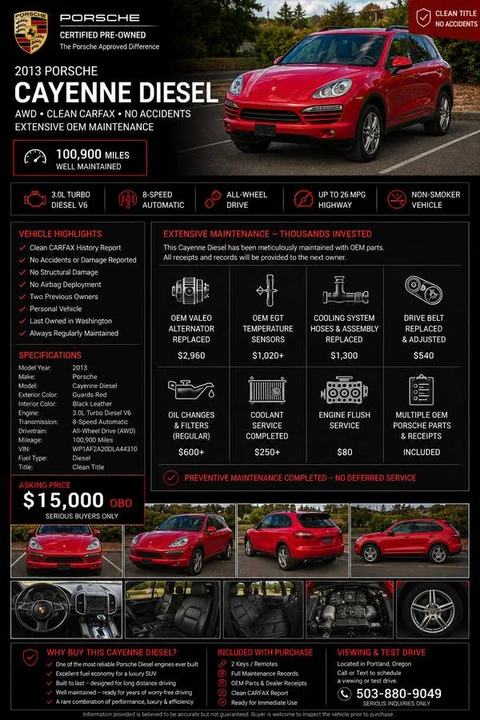 2013 Porsche 958 Cayenne Diesel - Image 17 of 17