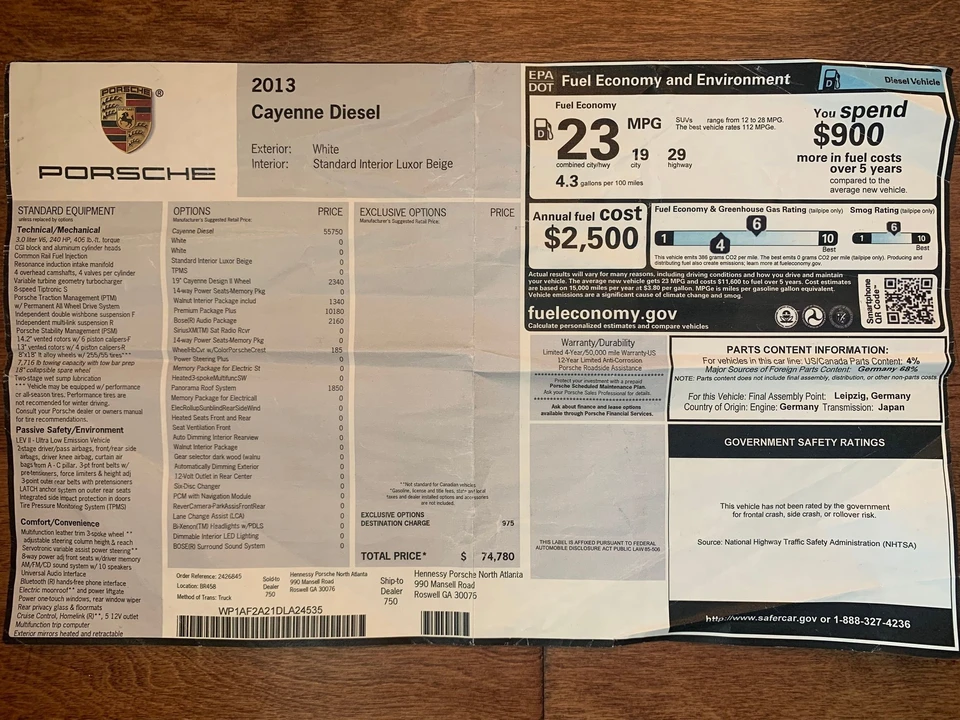 2013 Porsche 958 Cayenne Diesel - Image 3 of 12
