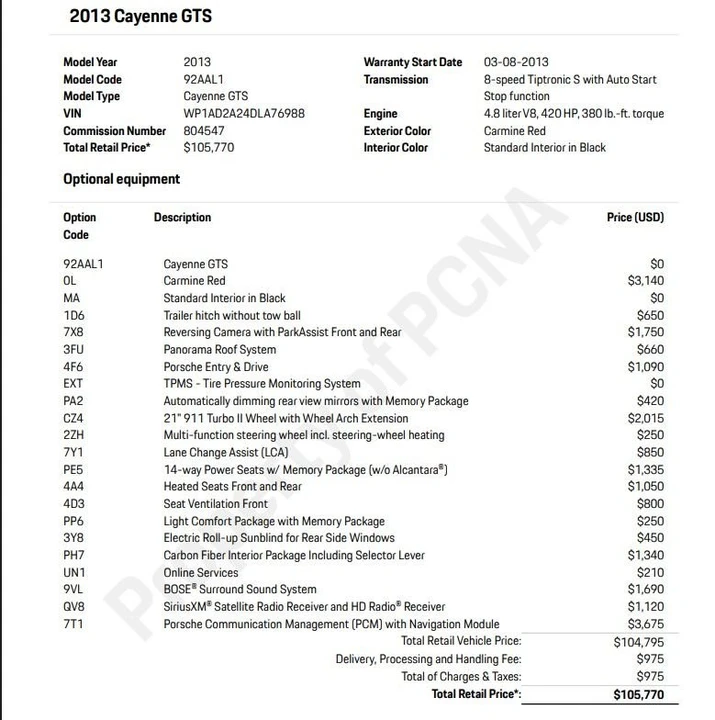 2013 Porsche 958 Cayenne GTS - Image 12 of 12