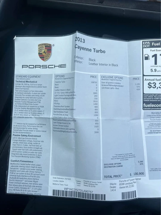2013 Porsche 958 Cayenne Turbo - Image 14 of 17