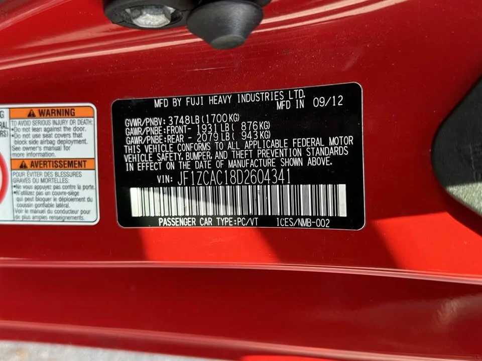 2013 Subaru BRZ 1st Gen - Image 9 of 20