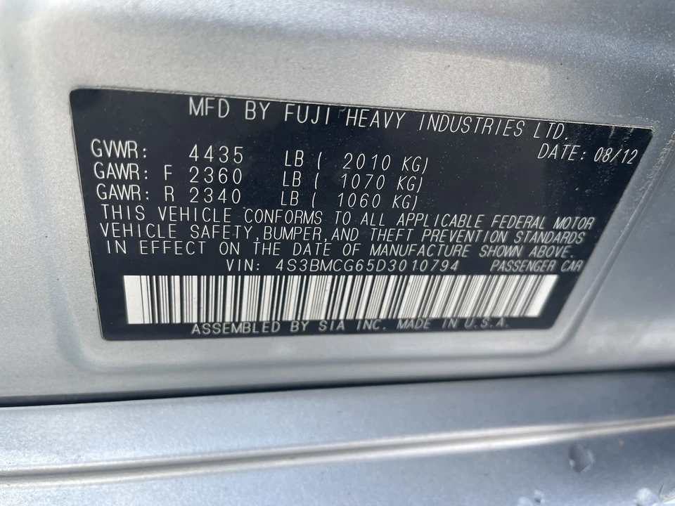 2013 Subaru Legacy 5th Gen - Image 2 of 21