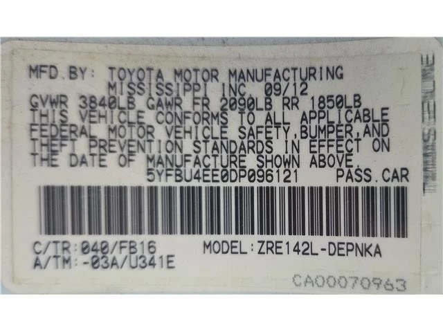 2013 Toyota Corolla 11th Gen - Image 9 of 10