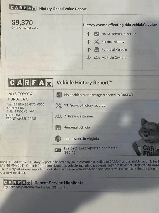 2013 Toyota Corolla 11th Gen - Image 16 of 17