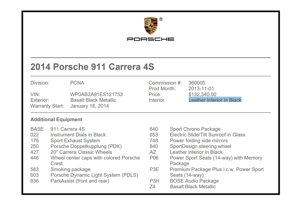 2014 Porsche 991 Carrera 4S - Image 3 of 3