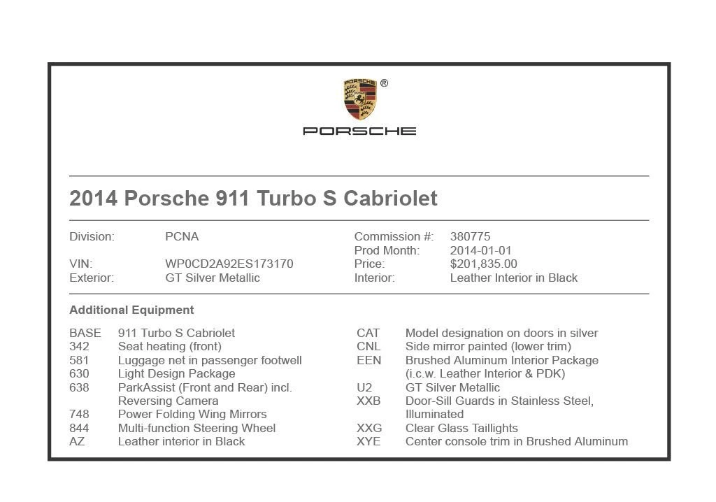 2014 Porsche 991 Turbo S - Image 12 of 12