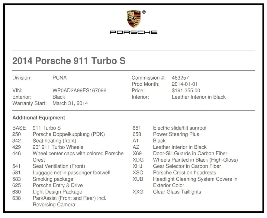 2014 Porsche 991 Turbo S - Image 2 of 8