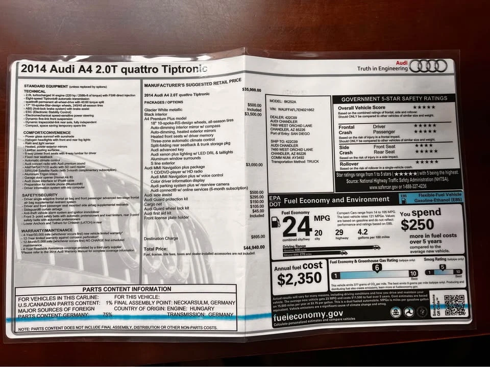 2014 Audi B8 A4 - Image 14 of 14