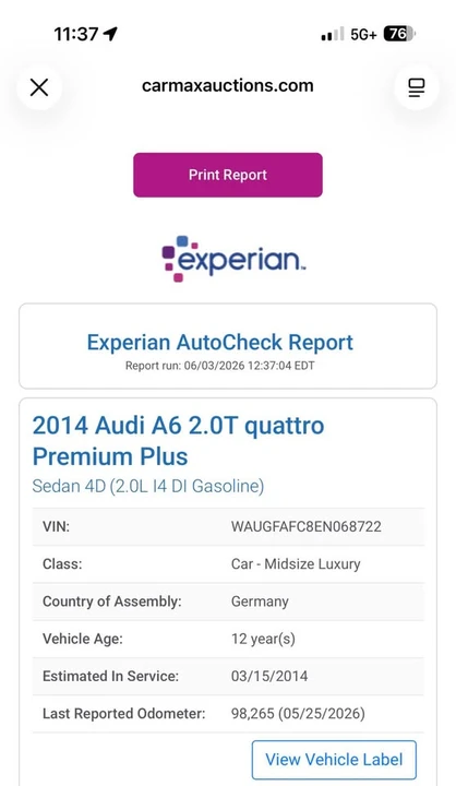 2014 Audi C7 A6 - Image 11 of 13