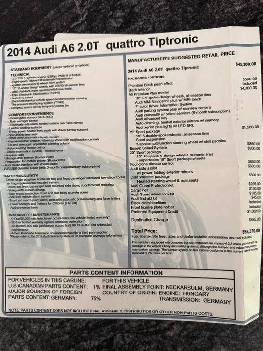 2014 Audi C7 A6 - Image 6 of 20