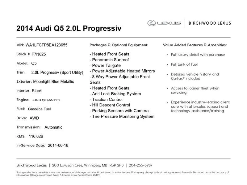 2014 Audi 8R Q5 - Image 2 of 20