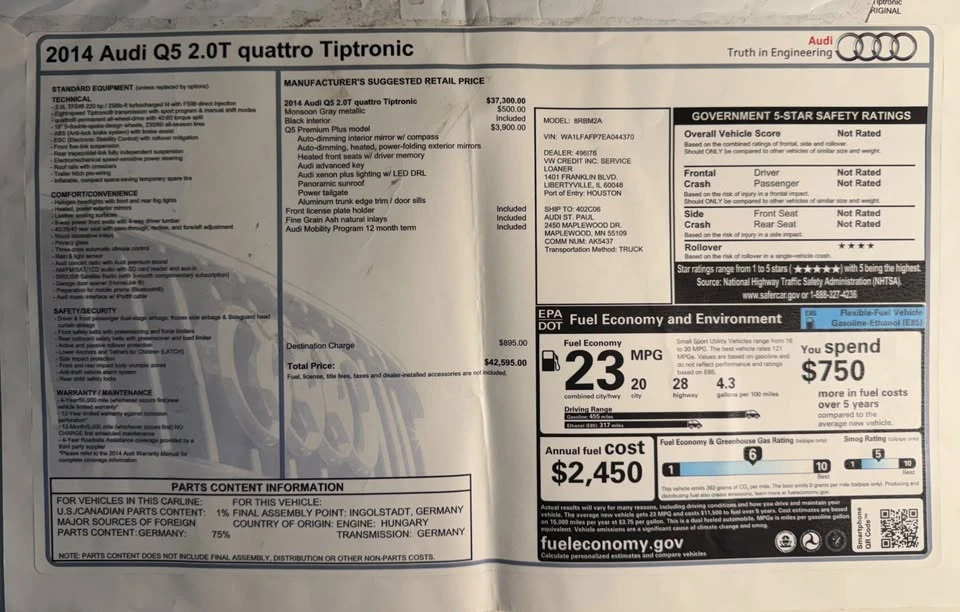 2014 Audi 8R Q5 - Image 12 of 12
