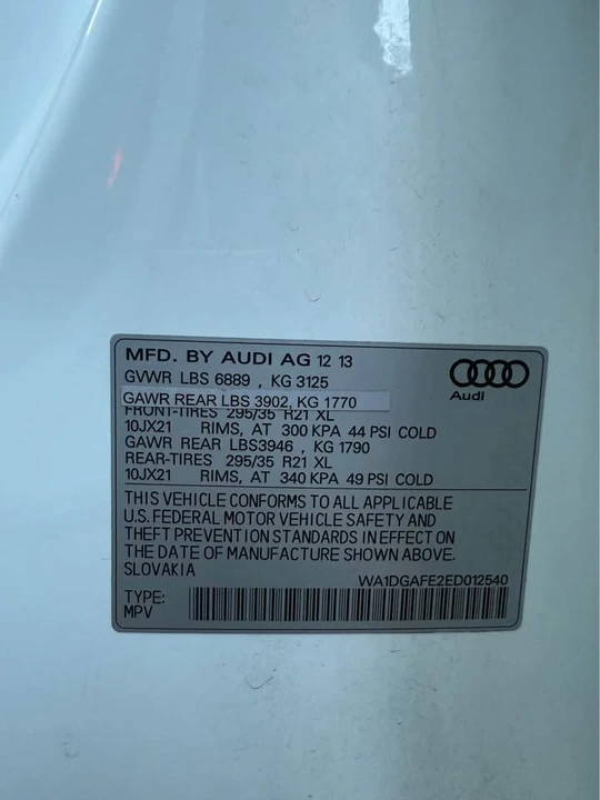 2014 Audi 4L Q7 - Image 9 of 9