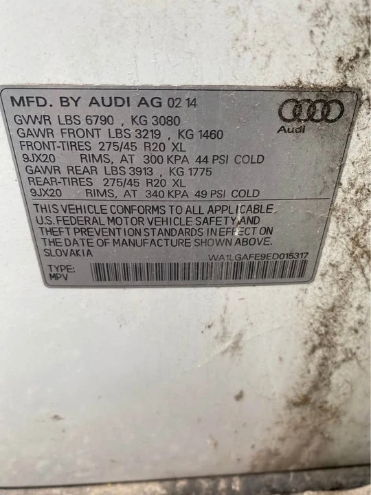 2014 Audi 4L Q7 - Image 6 of 6