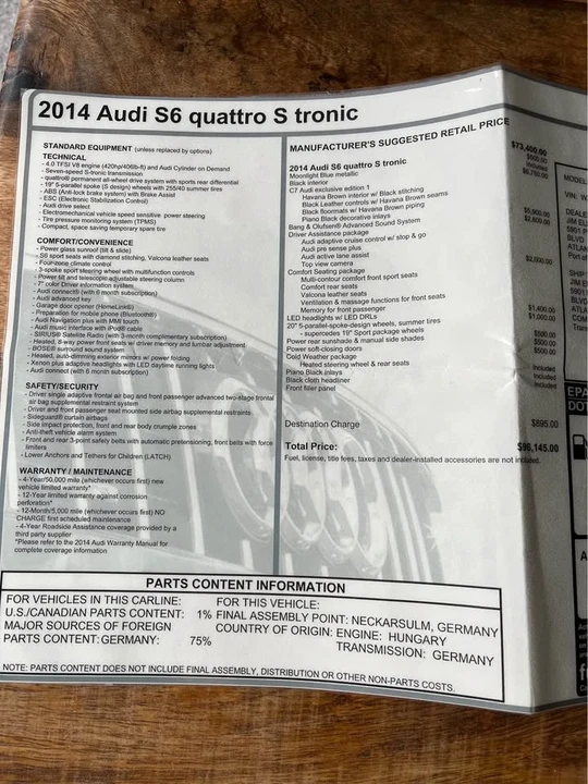 2014 Audi C7 S6 - Image 11 of 11