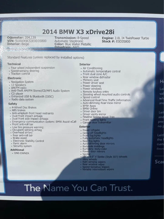 2014 BMW F25 X3 - Image 7 of 7