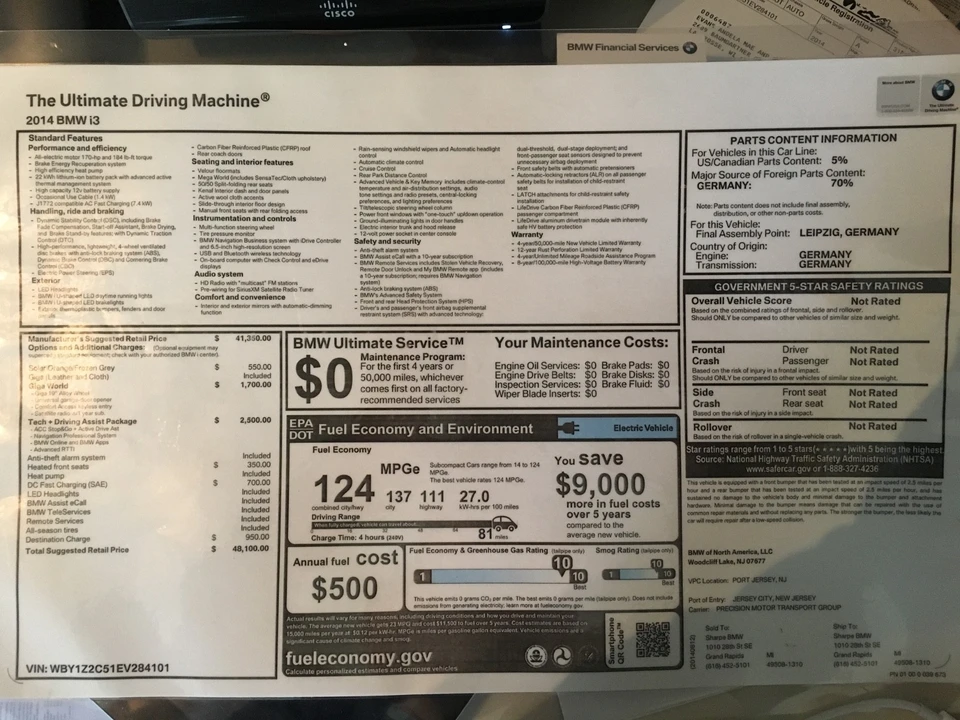 2014 BMW i3 - Image 2 of 19