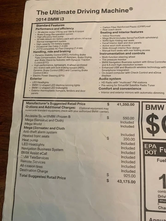 2014 BMW i3 - Image 10 of 12