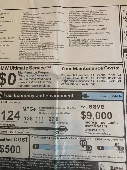 2014 BMW i3 - Image 11 of 12