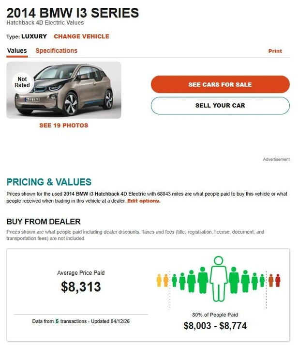 2014 BMW i3 - Image 14 of 20