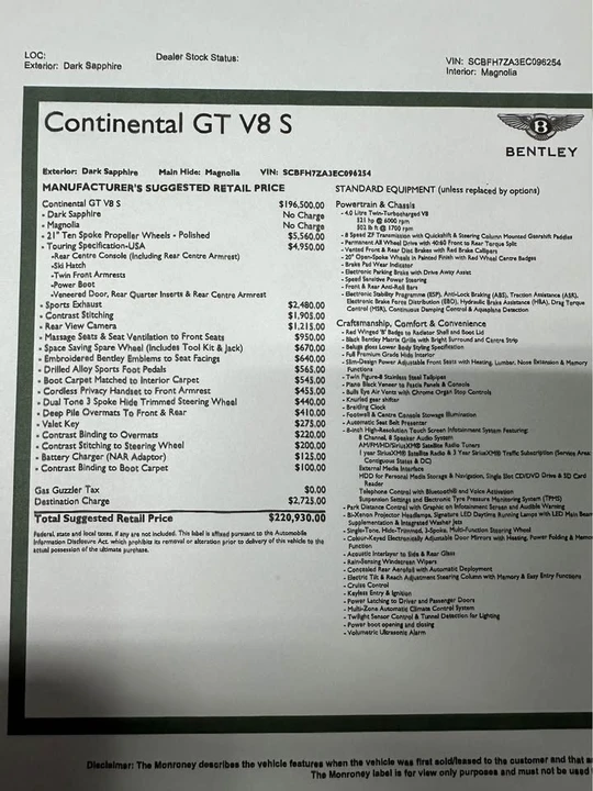 2014 Bentley Continental GT V8 2nd Gen - Image 4 of 20