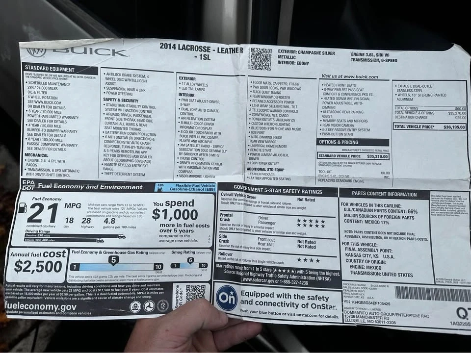 2014 Buick LaCrosse - Image 6 of 6