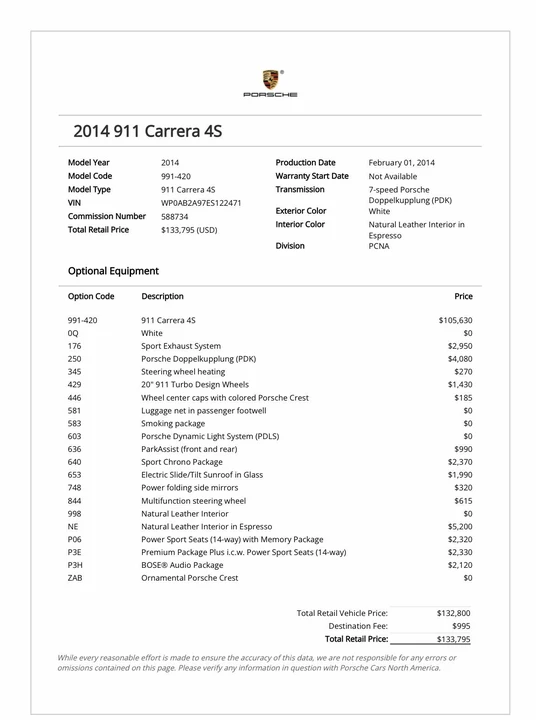 2014 Porsche 991 Carrera 4S - Image 9 of 9