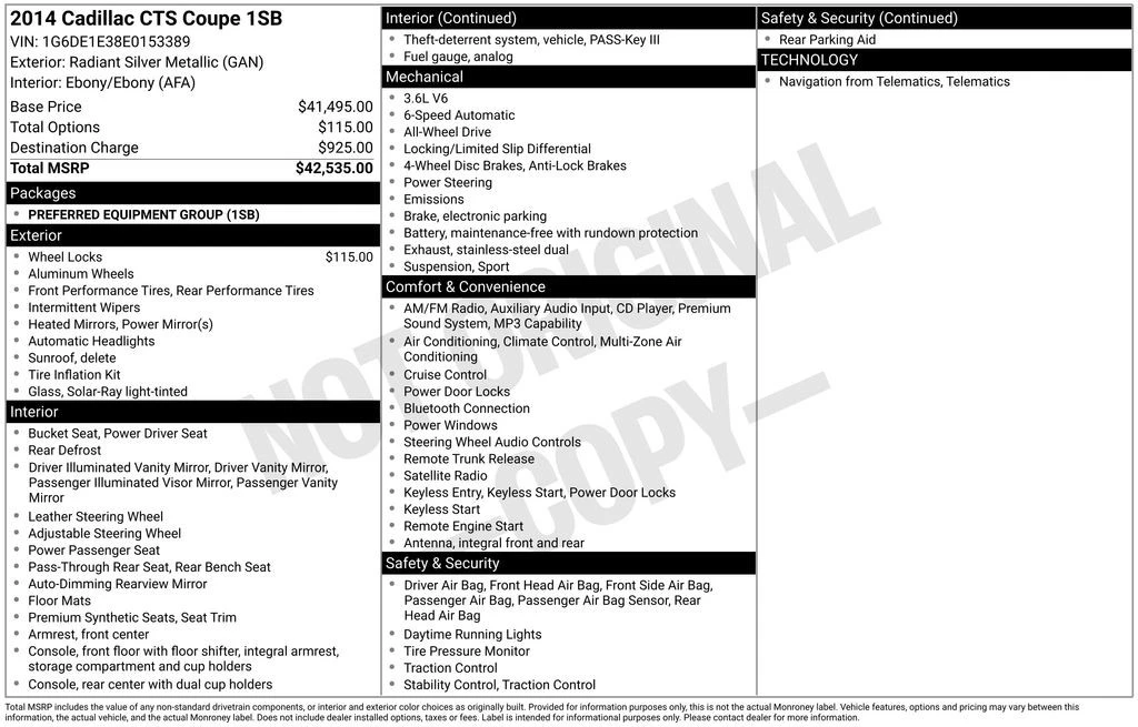 2014 Cadillac CTS 3rd Gen - Image 12 of 12