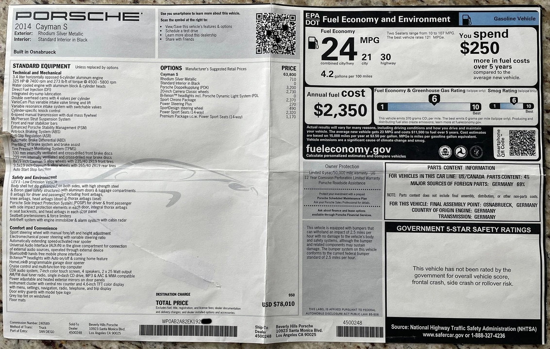 2014 Porsche 981 Cayman S - Image 19 of 19