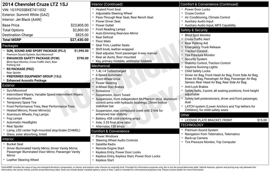 2014 Chevrolet Cruze - Image 2 of 12