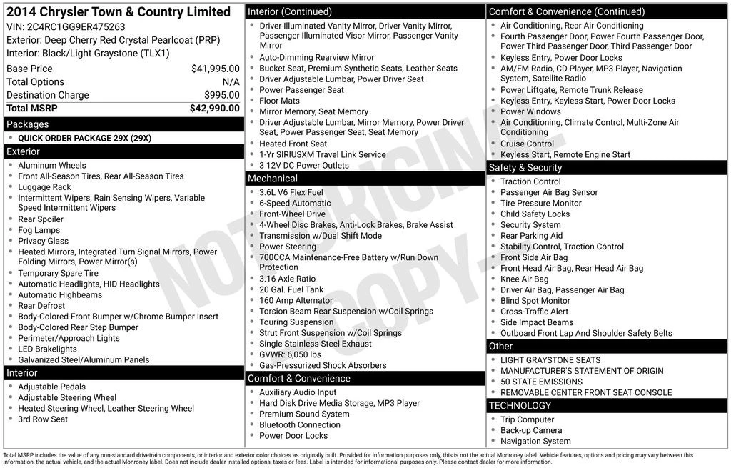 2014 Chrysler Town & Country - Image 4 of 12